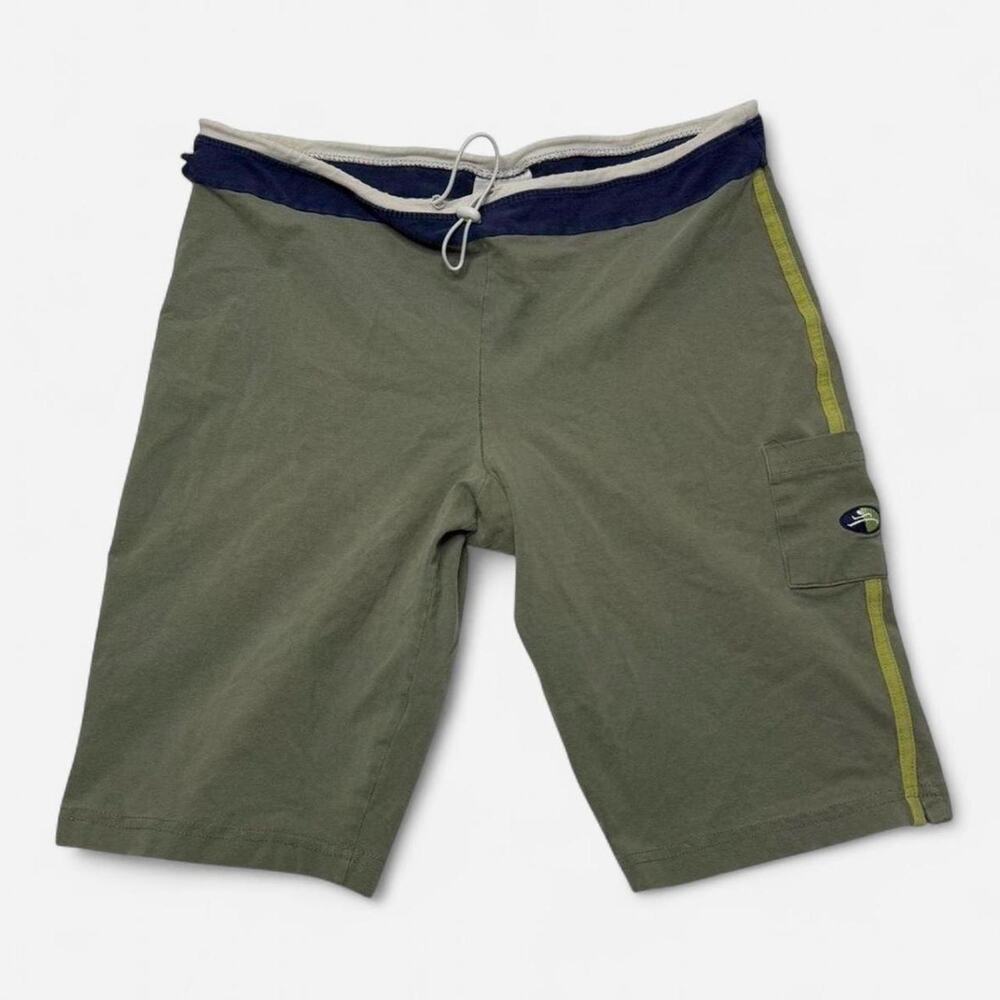 Vintage Hanes Sport Olive Green Cargo Shorts Men’s XL Y2K Side Stripe Logo
